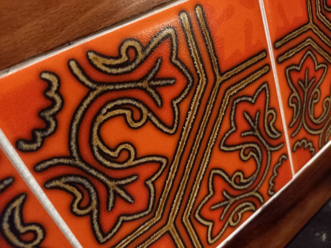 希少　浜本工芸　ヴィンテージ　タイル張り　木製　ブックスタンド