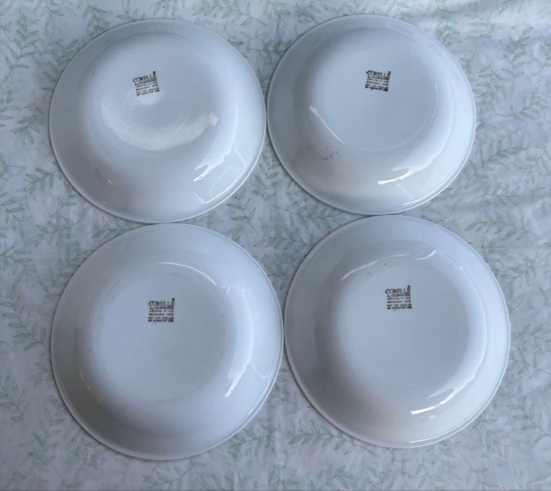 コレール　花柄の陶磁器皿 　深皿4枚　浅皿4枚　計8枚セット