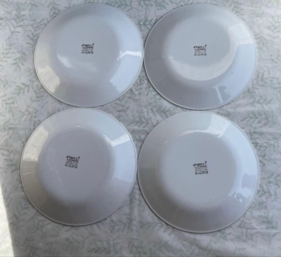 コレール　花柄の陶磁器皿 　深皿4枚　浅皿4枚　計8枚セット