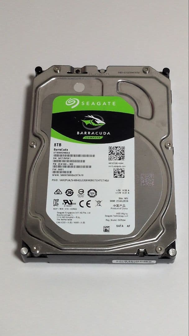 内蔵型ハードディスクドライブ Seagate BarraCuda ST8000DM004 8TB HDD