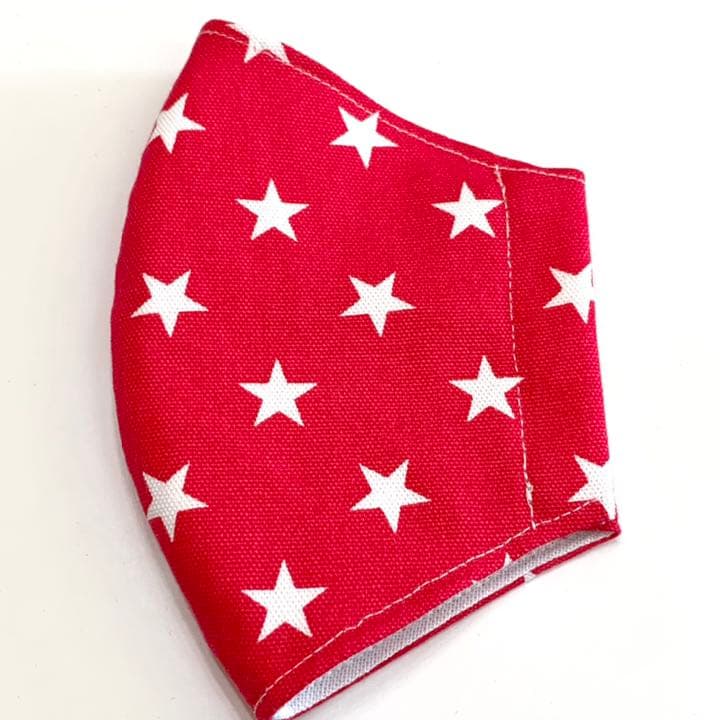 No.109 オーダーマスク　星　スター　紅色　ハンドメイド　おまとめ割