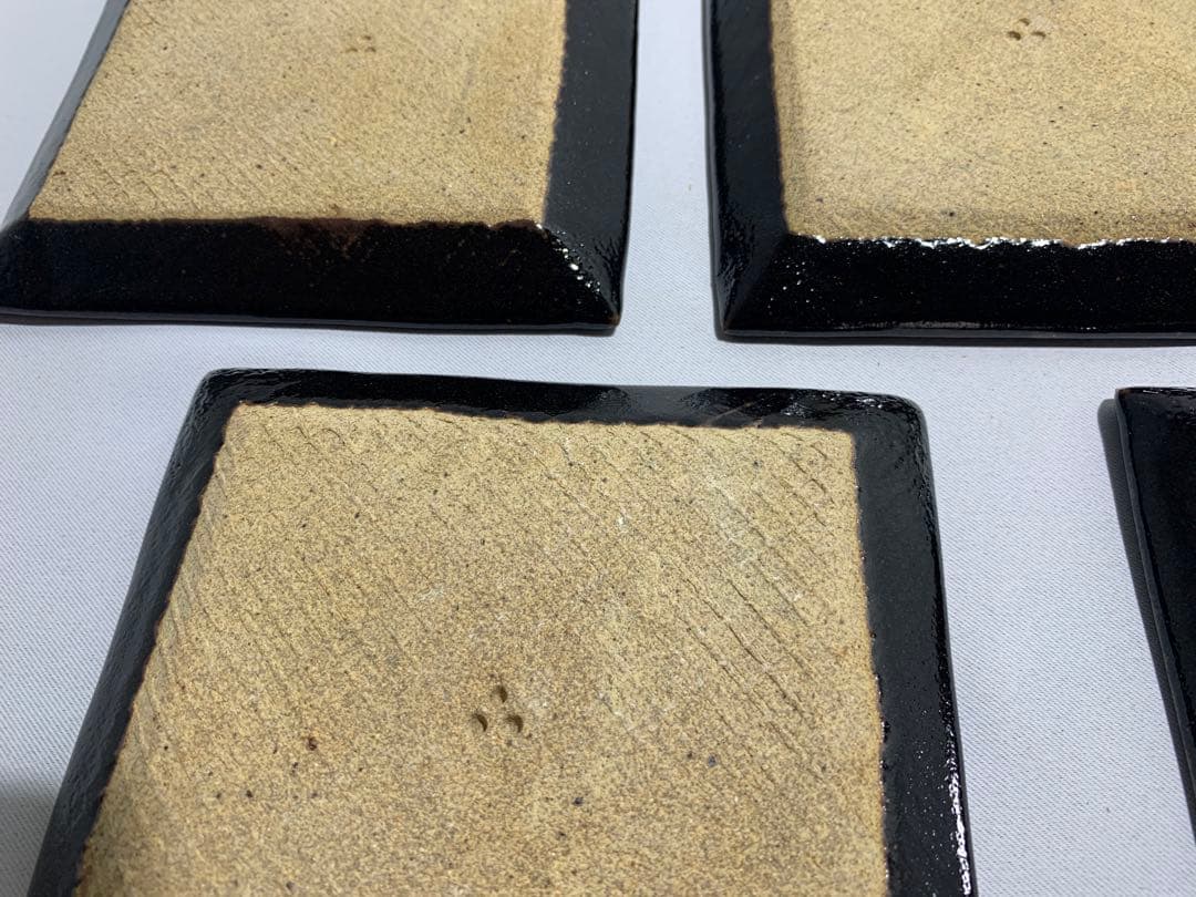 唐津焼 13代 中里太郎右衛門 木の葉絵 銘々皿揃