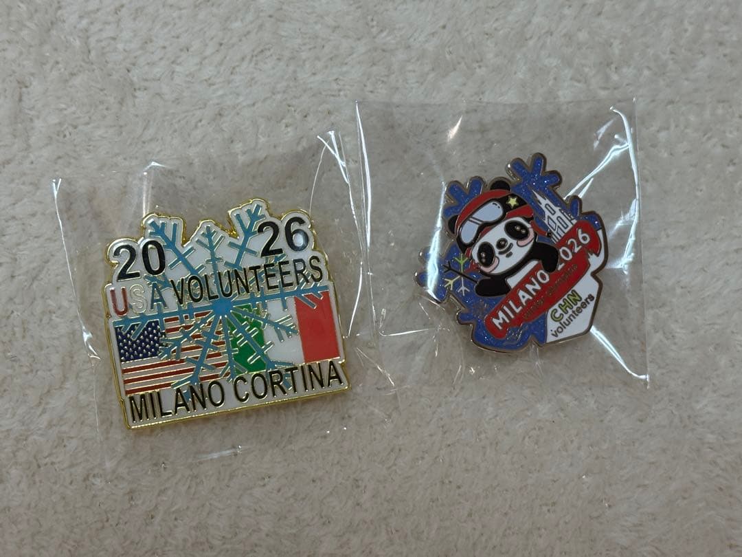 2026 ミラノ オリンピック　ピンバッジ　2点 セット