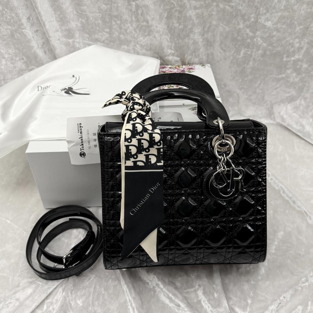 24時間以内発送 Dior ロゴチャーム ラムスキン ショルダー