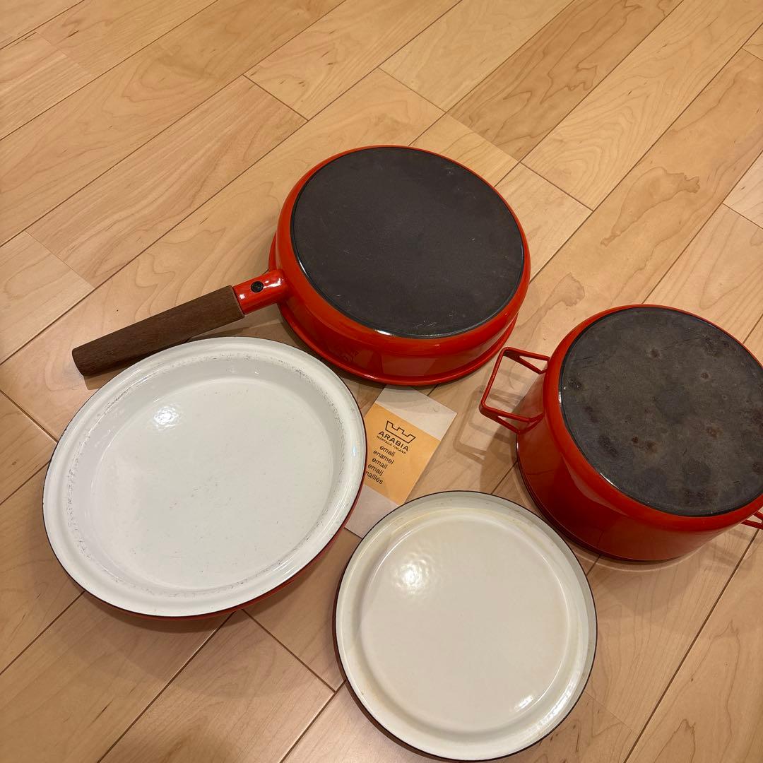 ARABIA ホーロー鍋2.5L フライパン　セット