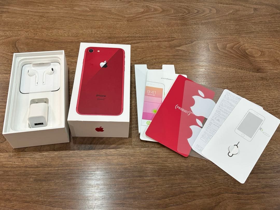 iphone8 64GB バッテリー100% SIMフリー　レッド