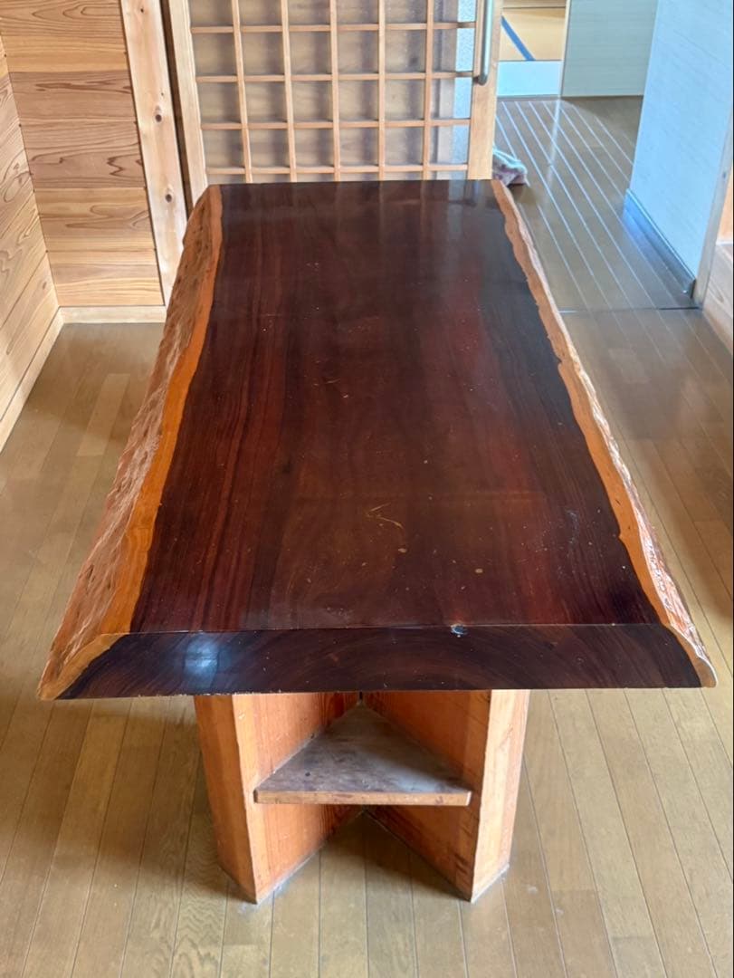 【送料込み】一枚板　花梨　ダイニングテーブル　座卓