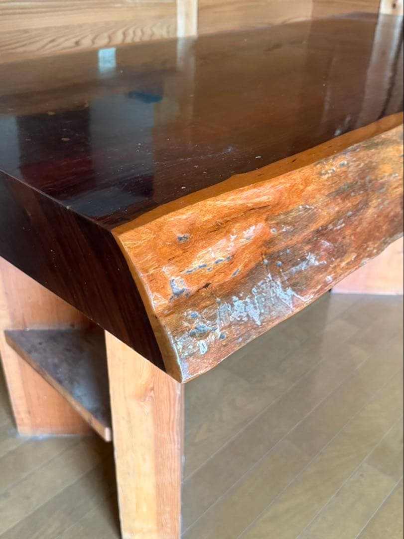 【送料込み】一枚板　花梨　ダイニングテーブル　座卓