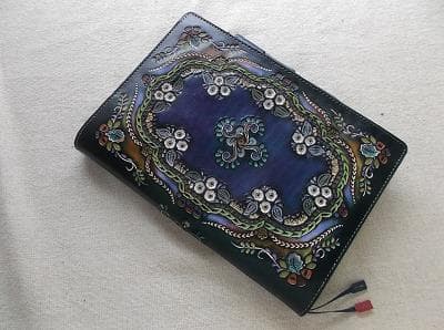 ほぼ日手帳カズン対応　レザー手帳カバーA5サイズ　拭き染め＆刻印