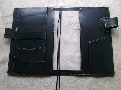 ほぼ日手帳カズン対応　レザー手帳カバーA5サイズ　拭き染め＆刻印