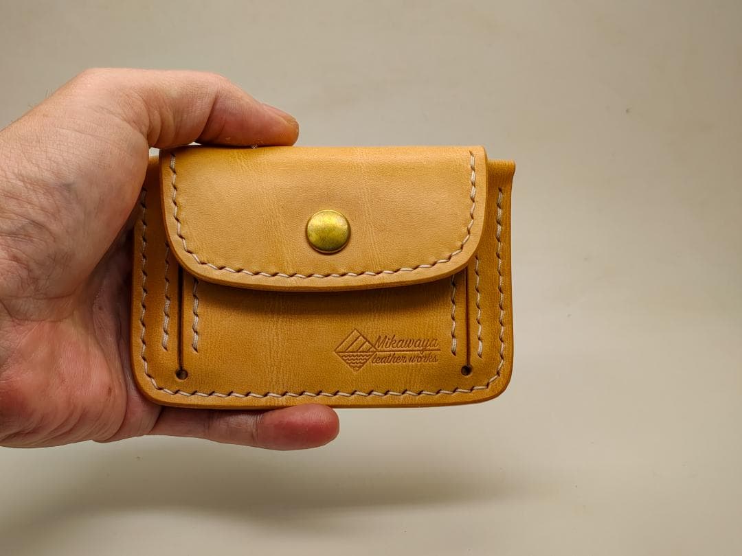 ミニマムウォレット ナチュラルレザー ミニ財布 手縫い
