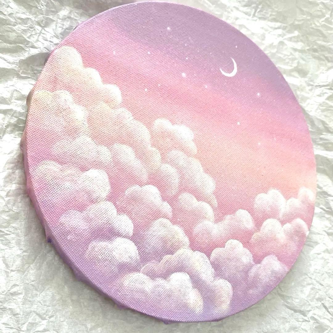 絵画　アクリル画　やさしい夜のパレット インテリア　アート