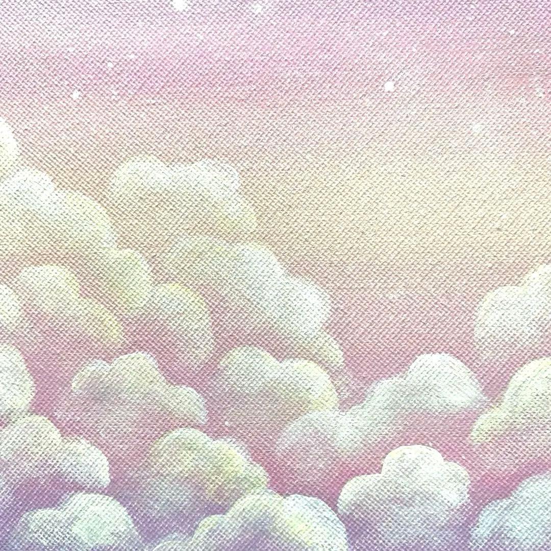 絵画　アクリル画　やさしい夜のパレット インテリア　アート