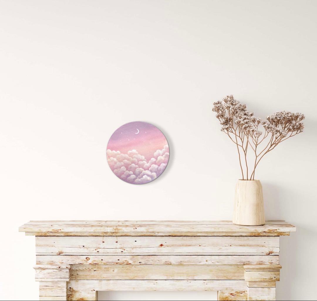 絵画　アクリル画　やさしい夜のパレット インテリア　アート