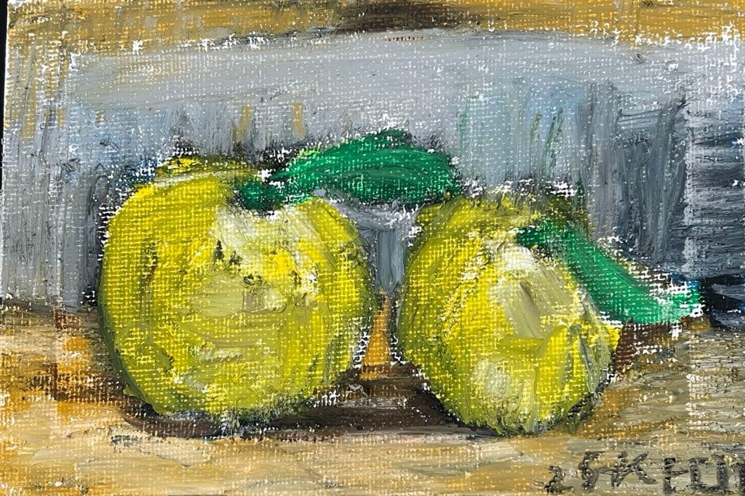 静かな実り｜柚子の小品原画（2025）