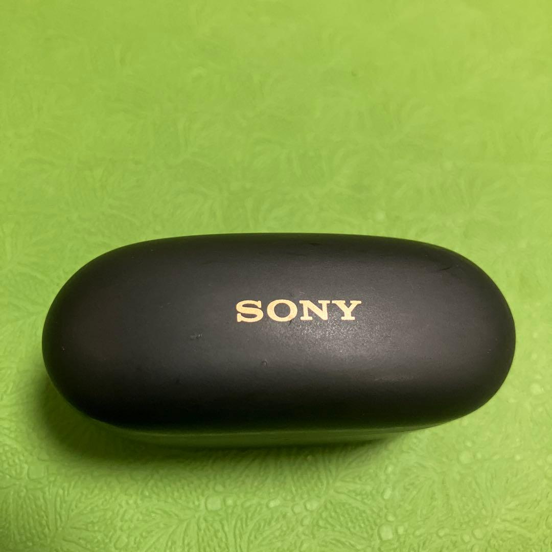 SONY ワイヤレスイヤホン ブラック。ケースと右側のセット