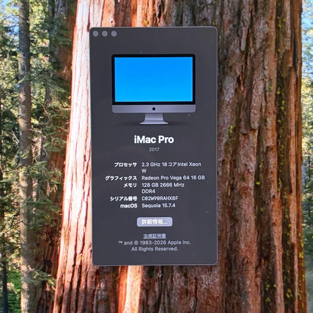 【定価150万】iMacPro2017 18コア/128GB/4T/Vega64