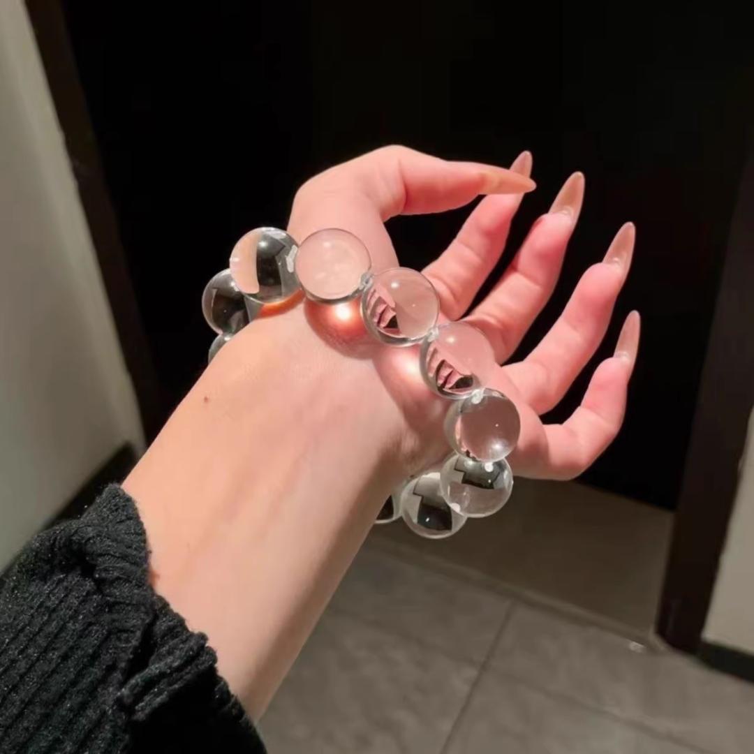 天然石 水晶ブレスレット 高透明 12mm 大玉 パワーストーン 浄化用