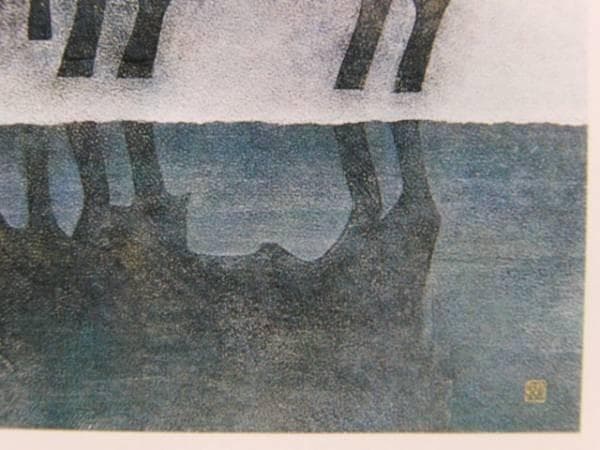 佐藤　昌美、冬、希少な額装用画集より、新品額装付