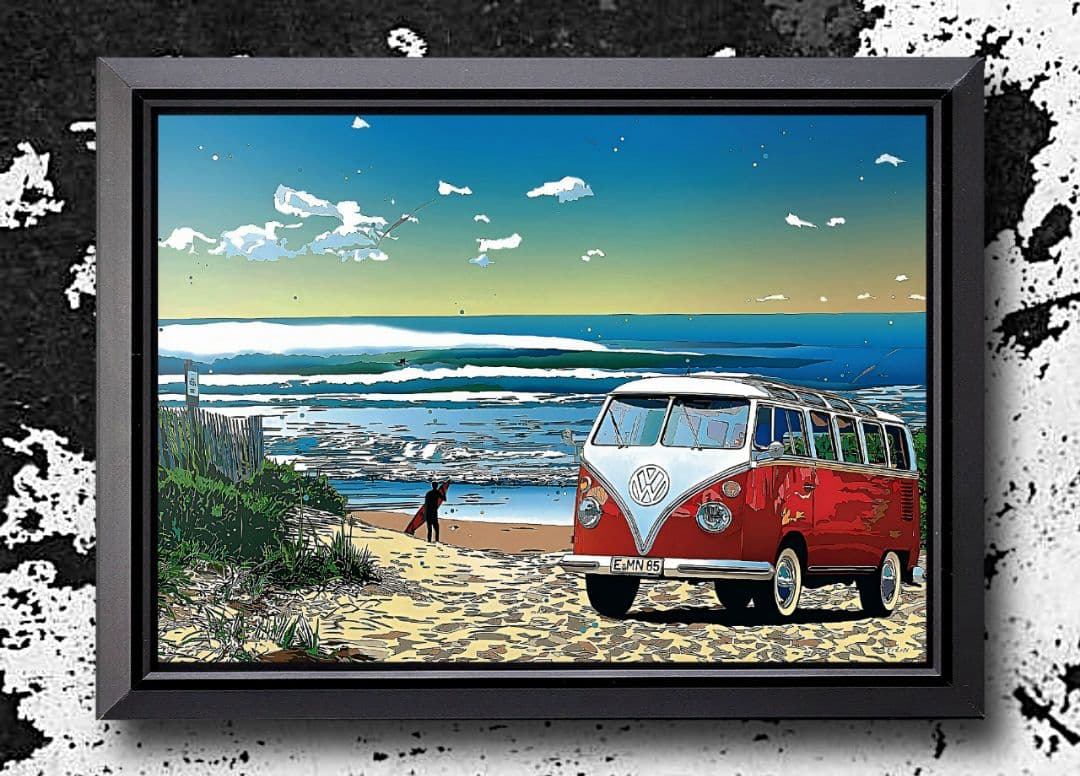 鈴木英人・アート【A4サイズ写真ポスターフレーム付き３点セット】サーファー