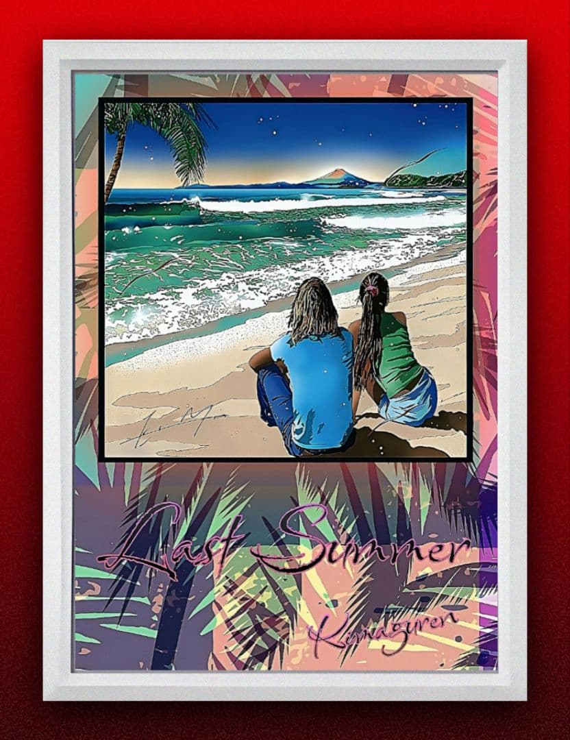 鈴木英人・アート【A4サイズ写真ポスターフレーム付き３点セット】サーファー