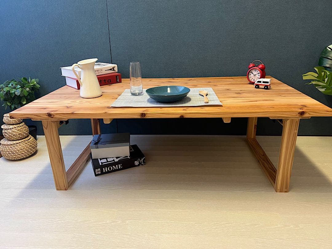 【naoさまオーダー】 ローテーブル 長方形 140cm 80cm 杉 折畳み