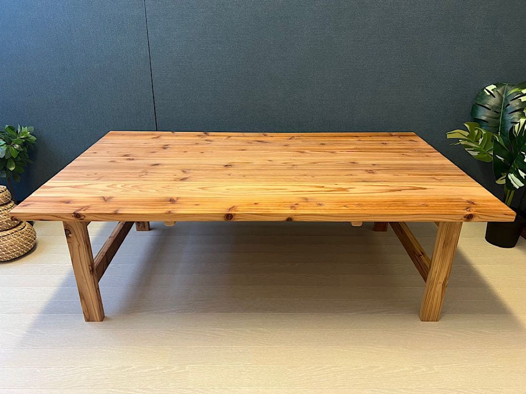 【naoさまオーダー】 ローテーブル 長方形 140cm 80cm 杉 折畳み