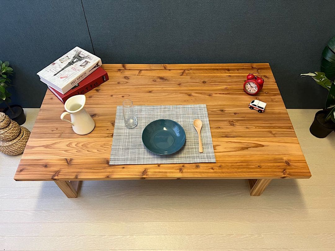 【naoさまオーダー】 ローテーブル 長方形 140cm 80cm 杉 折畳み
