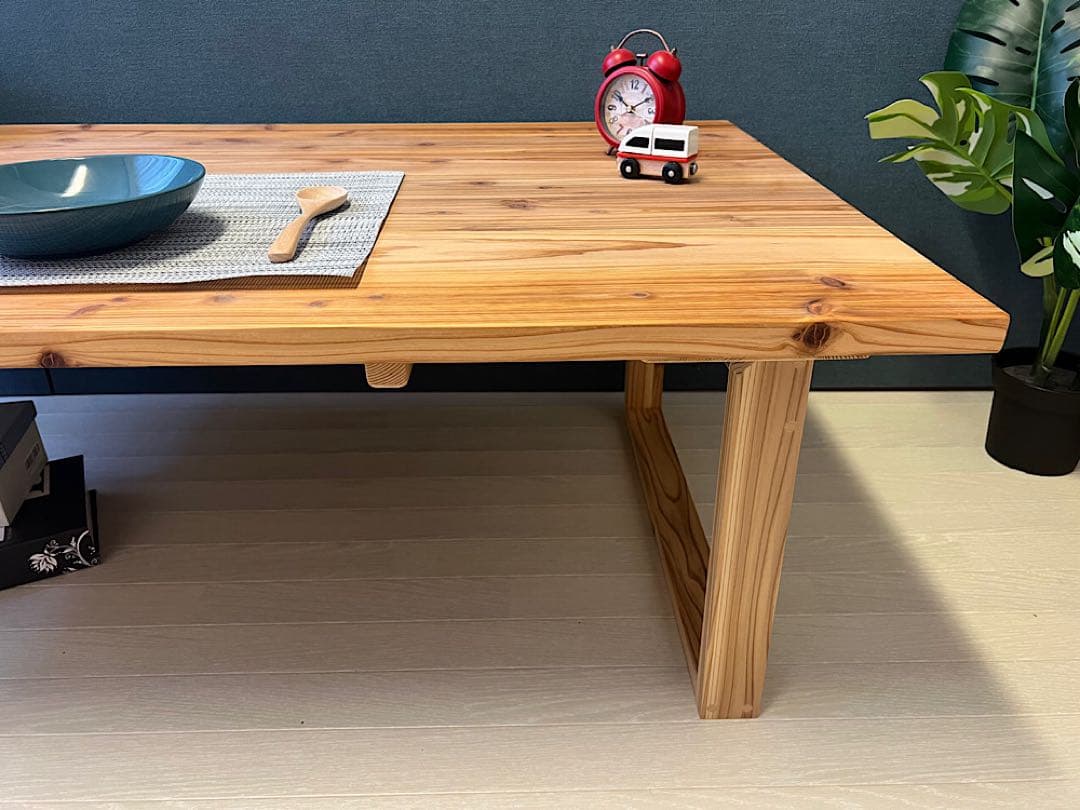 【naoさまオーダー】 ローテーブル 長方形 140cm 80cm 杉 折畳み