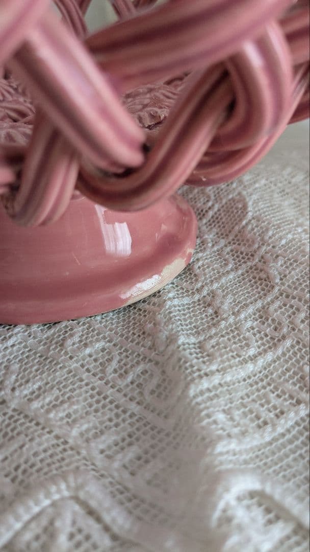 フランス ピジョン窯 パニエ コンポティエ ピンク色