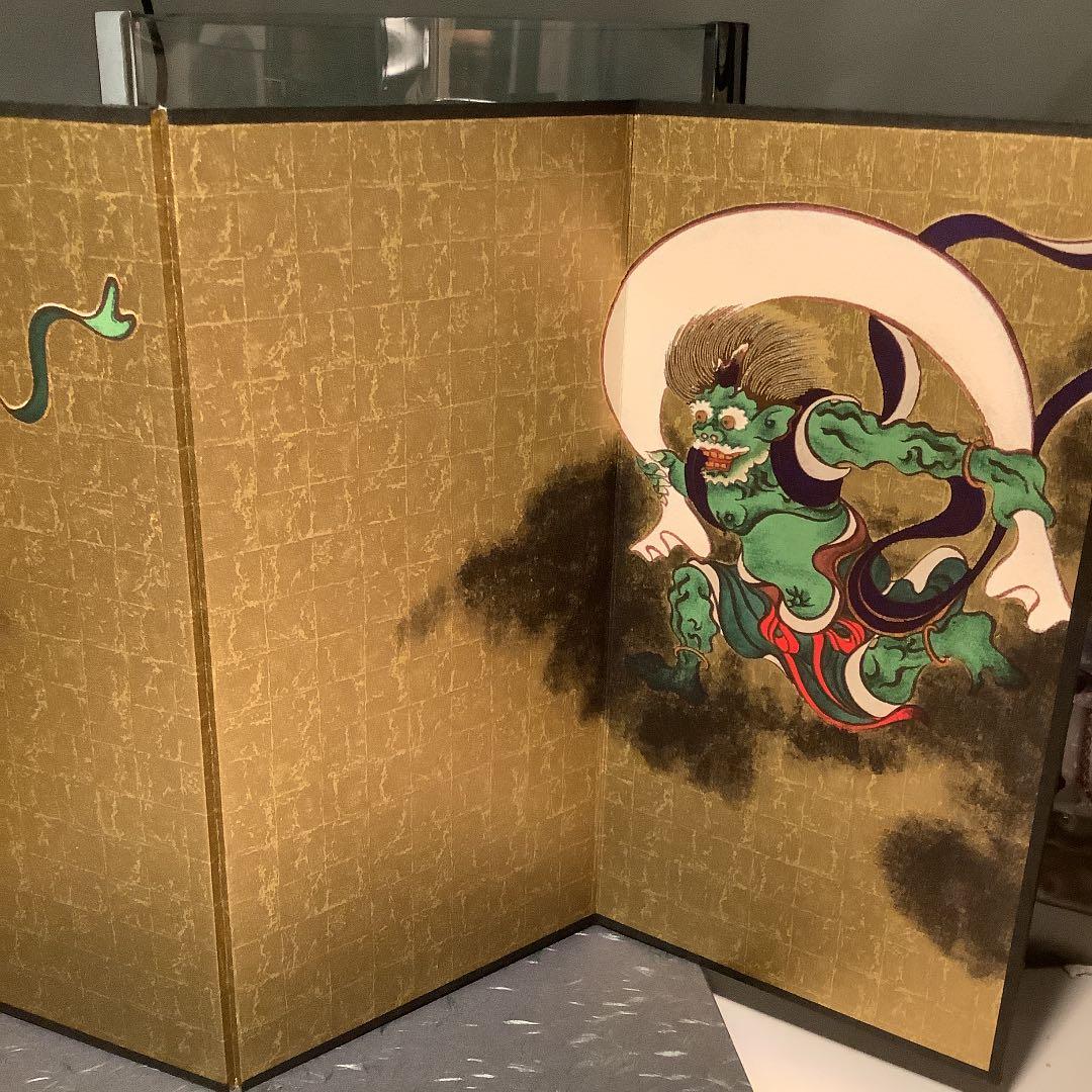 びょう風　風神雷神図　　尾形光琳