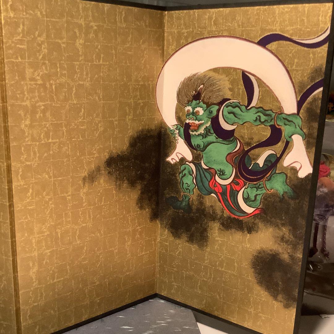 びょう風　風神雷神図　　尾形光琳