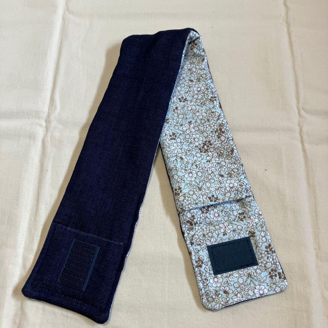 ネッククーラー　アイスノンカバー　接触冷感　抗菌　UVカット　デニム　花柄