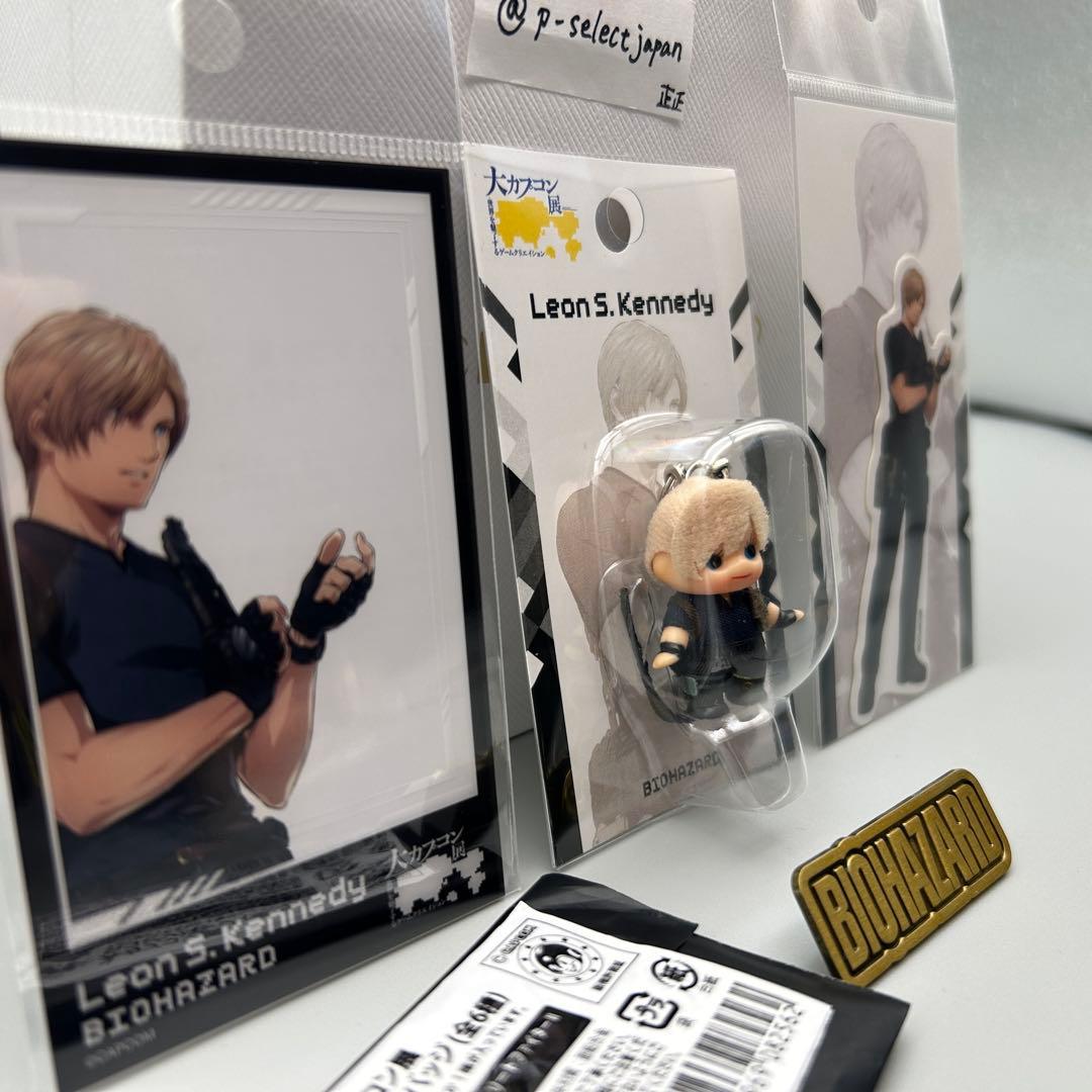 3点 大カプコン展 レオン バイオハザード ストラップ ピンバッジ クリアカード