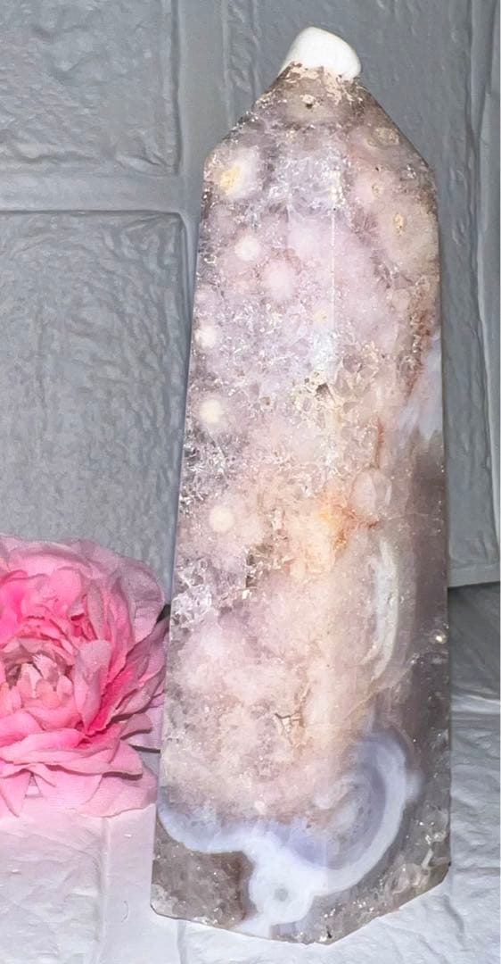 ④♥️フラワーアゲート♥️タワー♥️桜瑪瑙♥️花瑪瑙♥️チェリーブロッサム♥️天然石♥️水晶