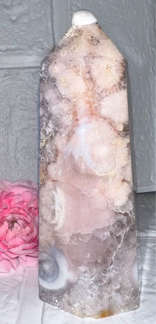 ④♥️フラワーアゲート♥️タワー♥️桜瑪瑙♥️花瑪瑙♥️チェリーブロッサム♥️天然石♥️水晶