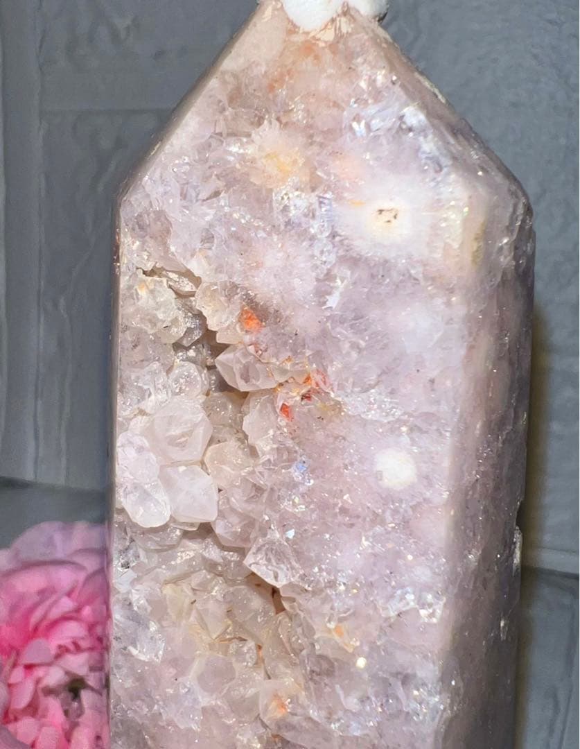 ④♥️フラワーアゲート♥️タワー♥️桜瑪瑙♥️花瑪瑙♥️チェリーブロッサム♥️天然石♥️水晶