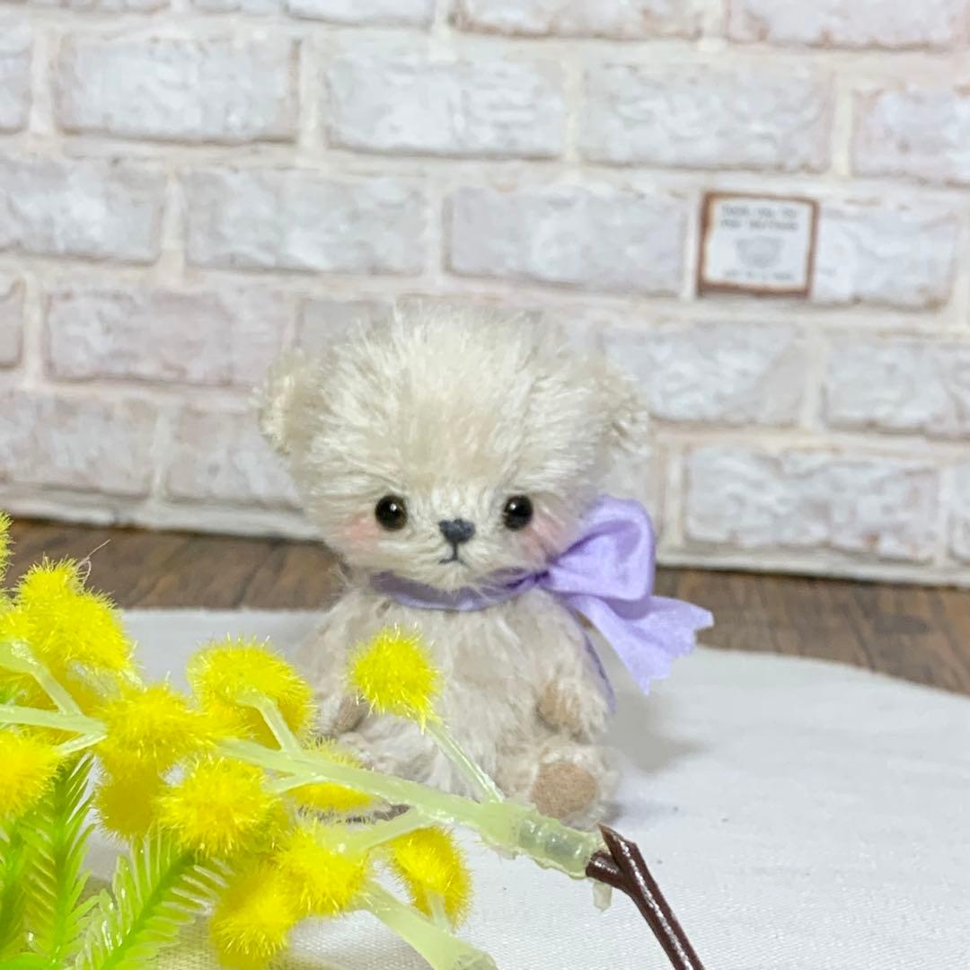 テディベア くすみホワイト色 小さな熊 可愛い子 シュタイフ ぬいぐるみは家族