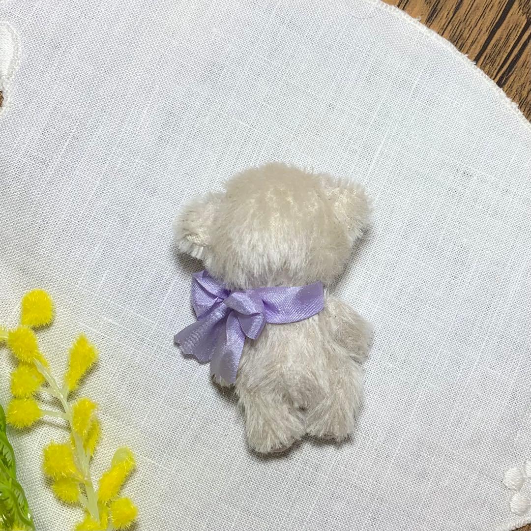 テディベア くすみホワイト色 小さな熊 可愛い子 シュタイフ ぬいぐるみは家族