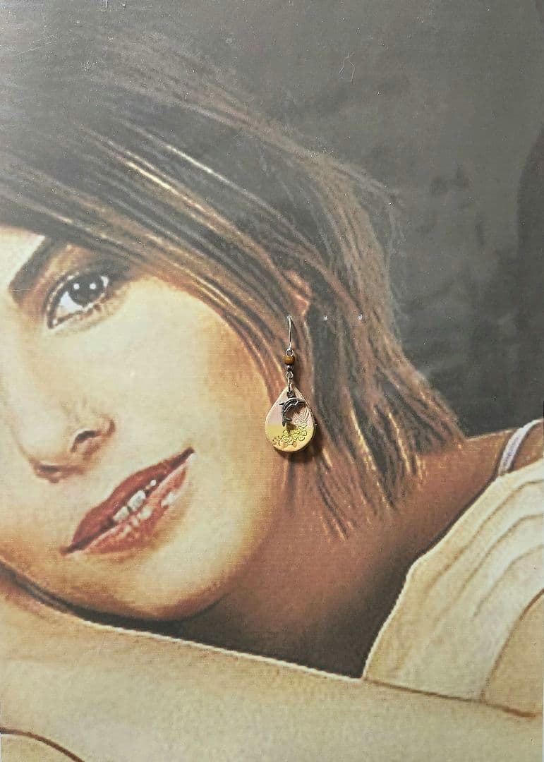 Aloha✾レザーウッド✾イルカピアス ピンク ハイビスカス刻印 No1598