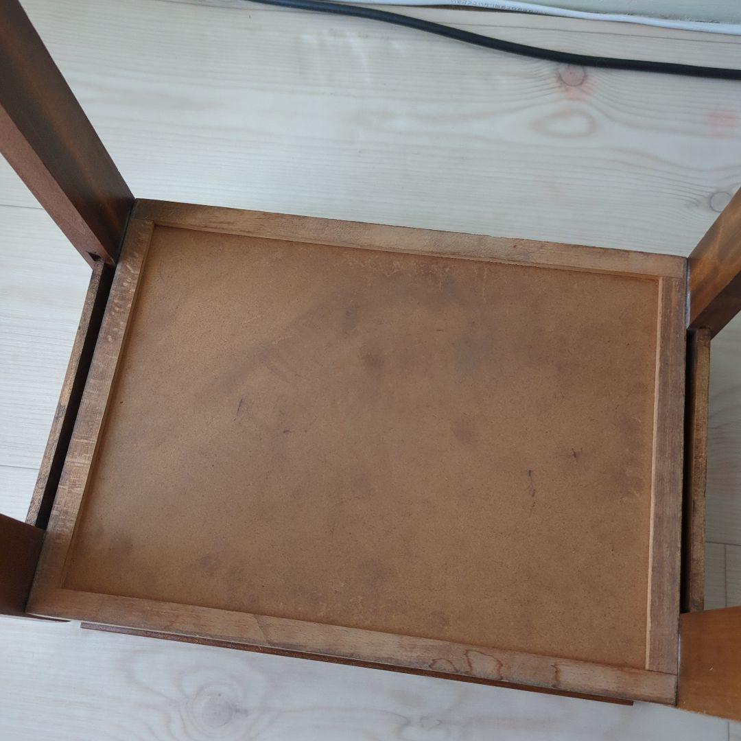 ヴィンテージ　収納付ミシン椅子 スツール 置物台 小物入れ 木製 昭和レトロ