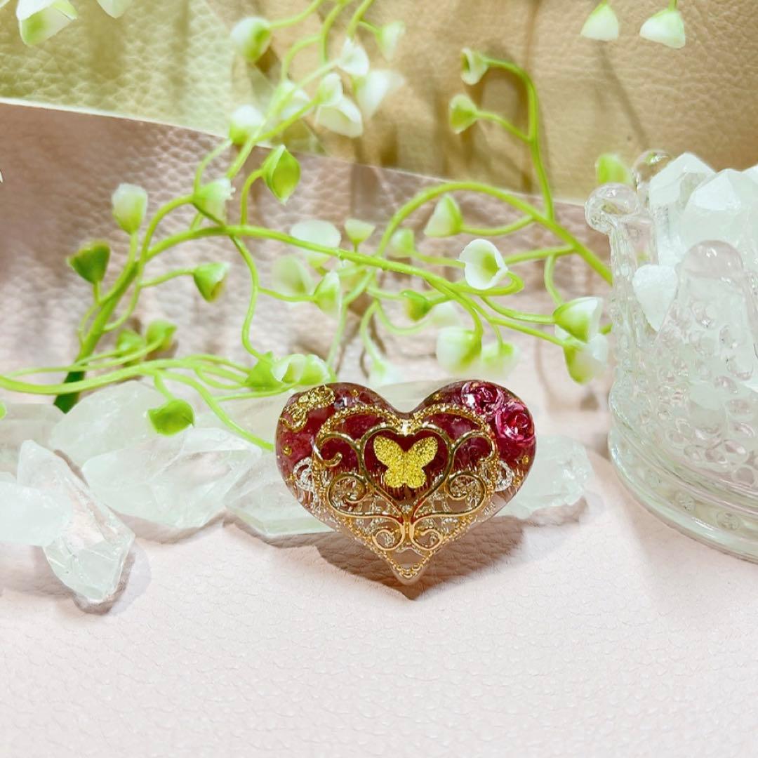 癒しのオルゴナイト❤️ピンクトルマリン＋ソープストーンのハート型♡