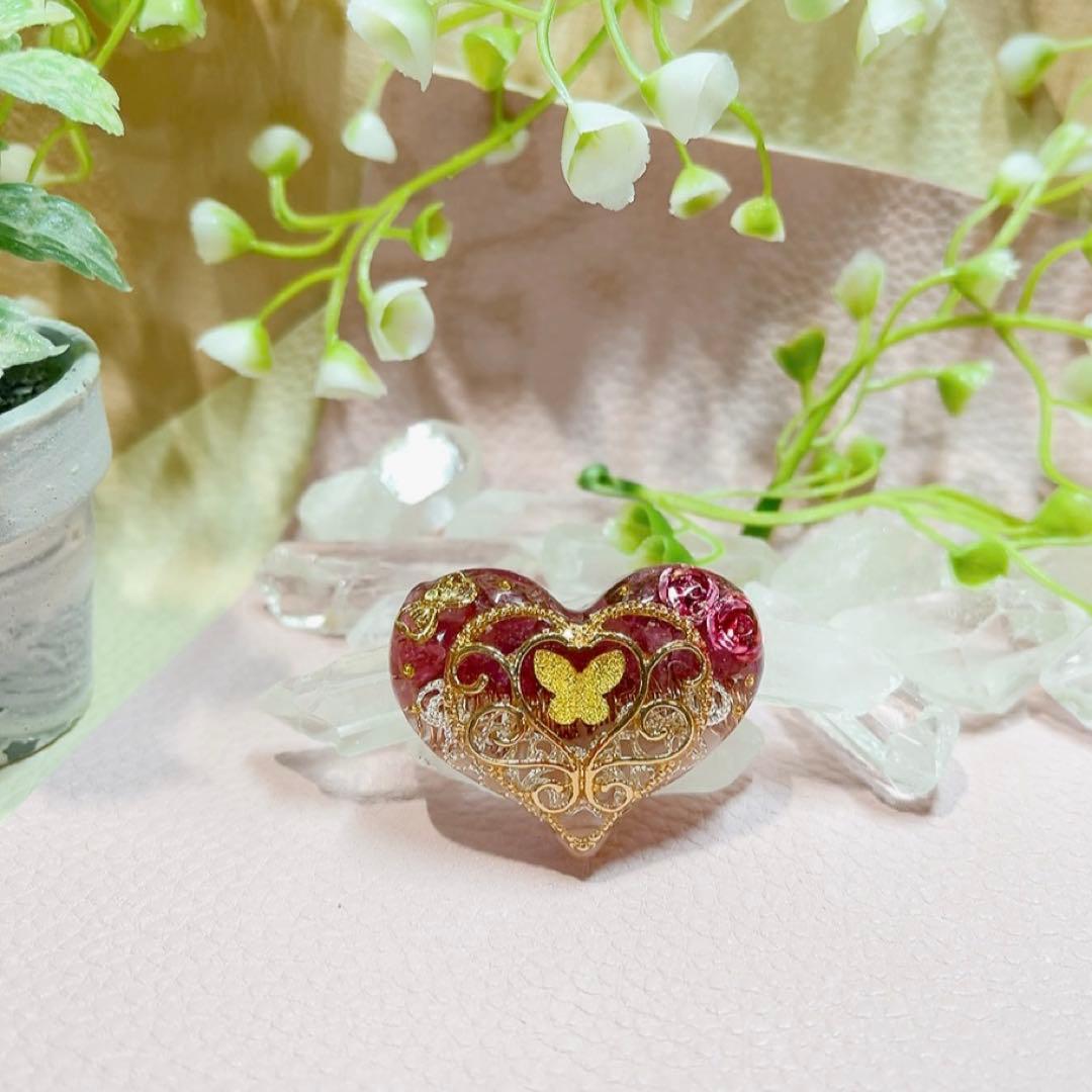 癒しのオルゴナイト❤️ピンクトルマリン＋ソープストーンのハート型♡