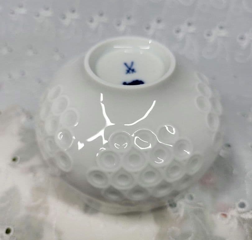 未使用近✨マイセン ホワイトレリーフ シュガーポット 小鉢 ボウル