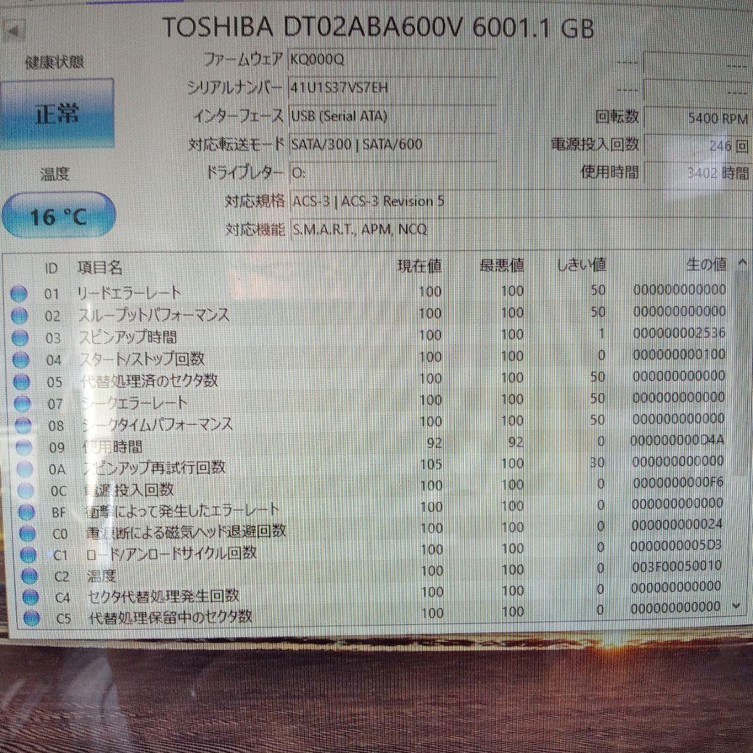 【開封済、中古品】外付ハードディスク6TB