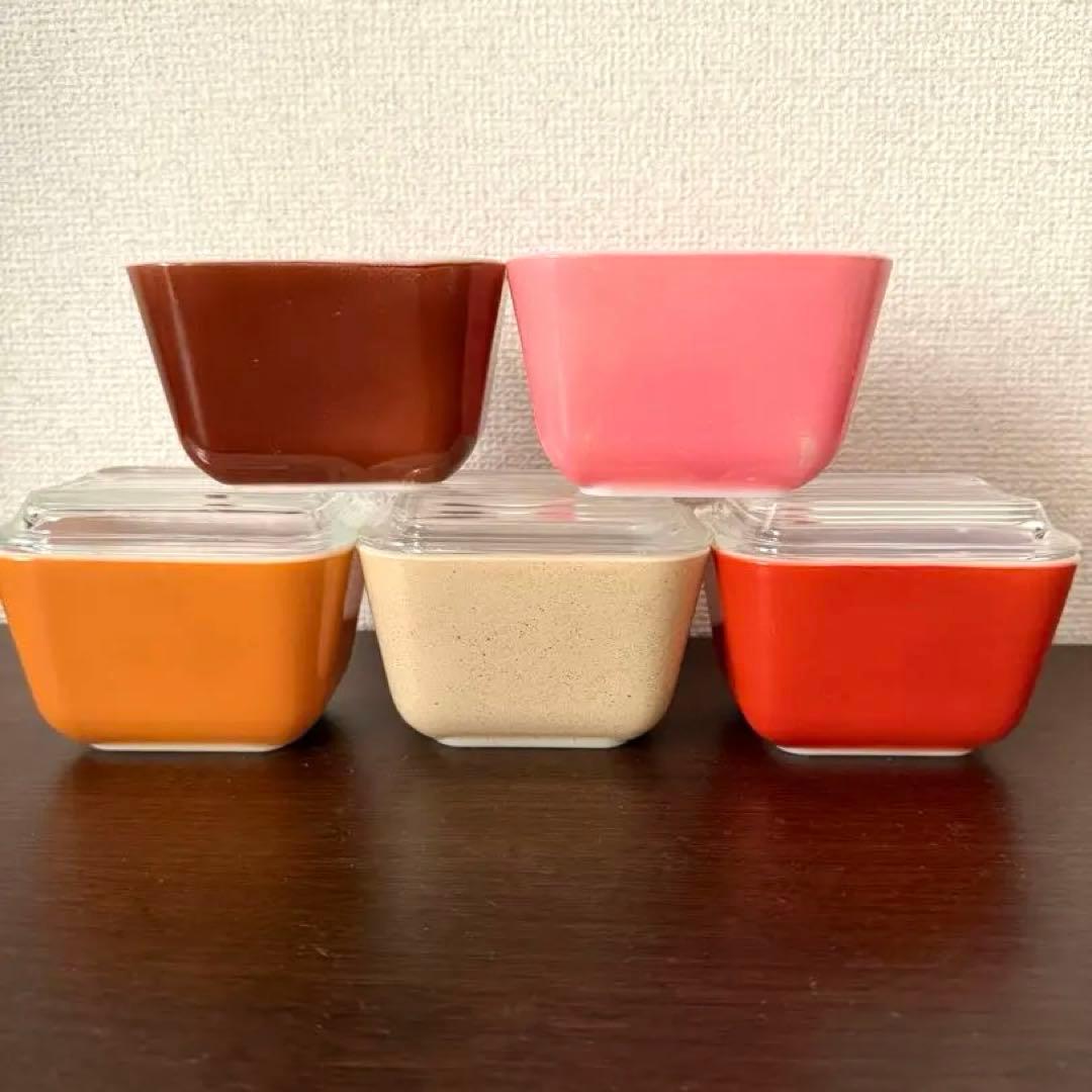 オールドパイレックス リフ5個セット レフリジレーター ヴィンテージ