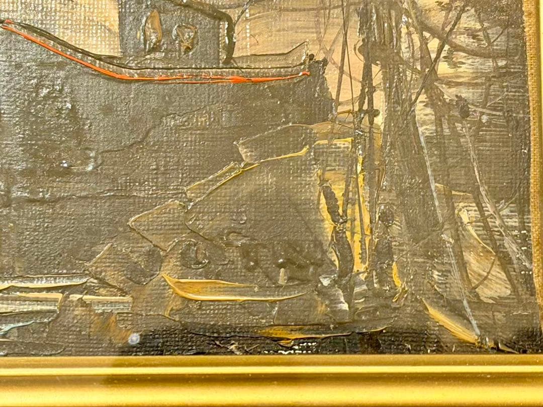 ヨーロッパ街並み 風景画 油彩風 絵画 額装 アート インテリア #96