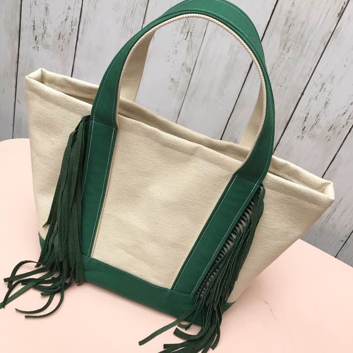 トートバッグ フリンジバッグ フリンジ 帆布バッグ