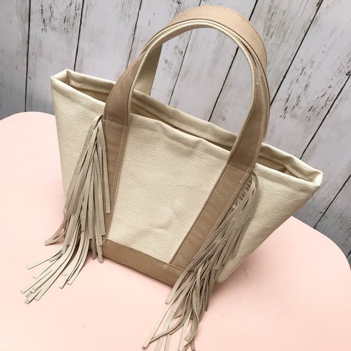 トートバッグ フリンジバッグ フリンジ 帆布バッグ