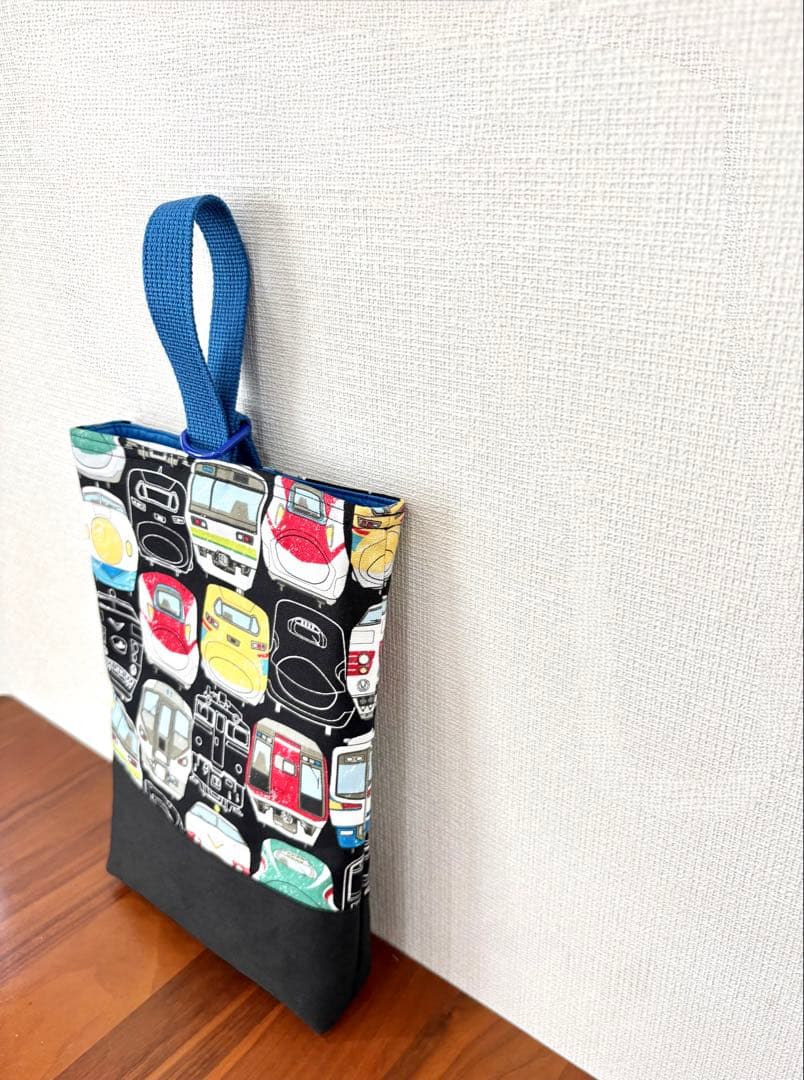 電車顔柄×新幹線　ハンドメイド　レッスンバッグ　入園入学準備　小鉄　男の子　5点